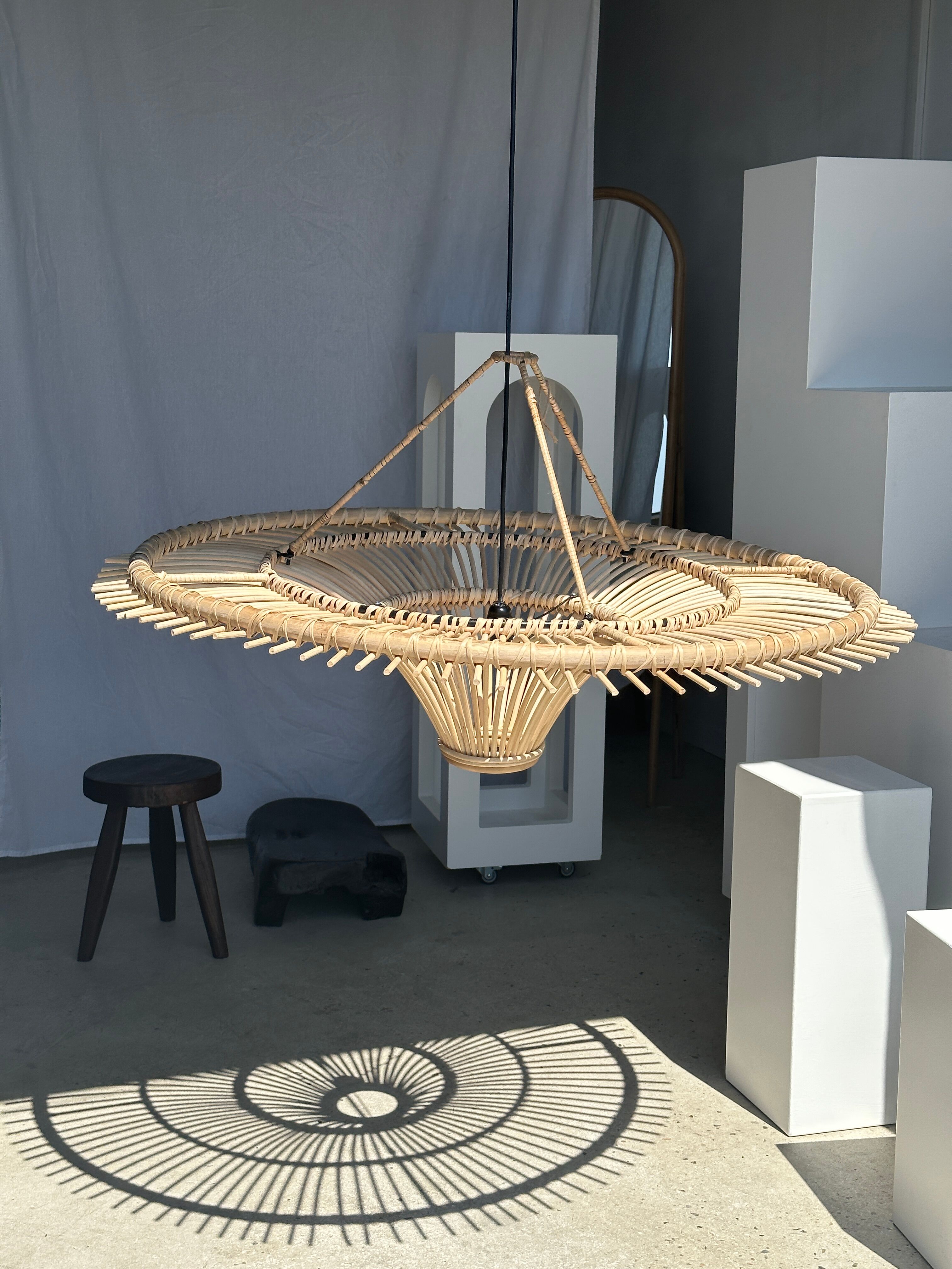 Suspension rattan saucer iron frame D:120 H:60