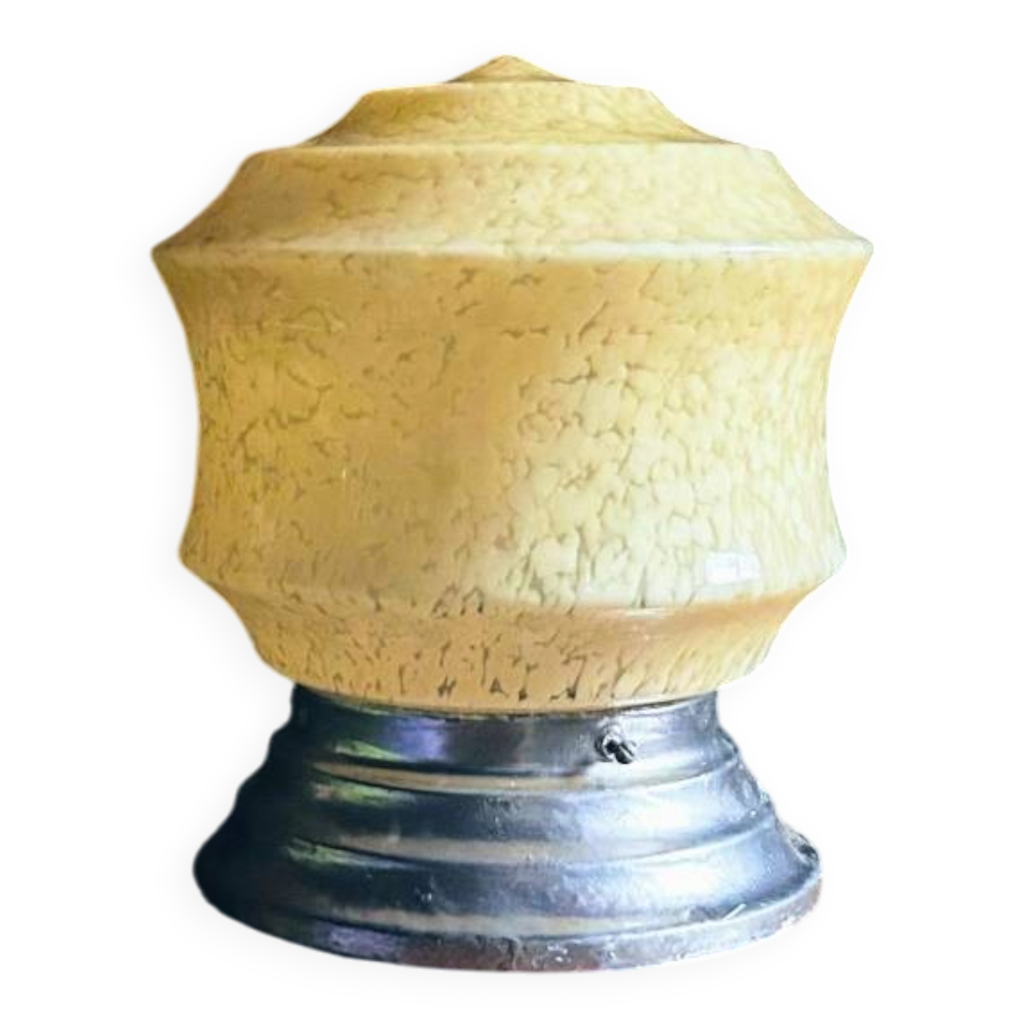 Art Deco lamp in yellow Clichy glass