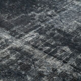 Hand-knotted oriental overdyed 312 cm x 356 cm black wool carpet