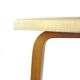 Vintage set of two Cor Alons chairs – bent plywood & blue and cream skai upholstery – 1950s Dutch design