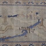 Shabby chic vintage turkish village pictorial rug 3'7'' x 5'4''