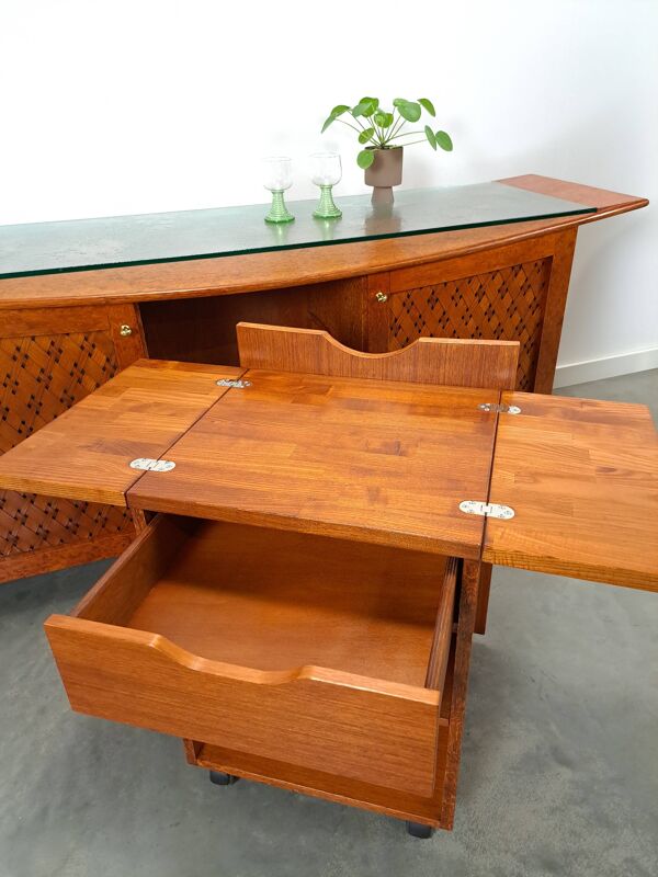 Dressoir de bar avec bar uitschuifbare et lame vitrée