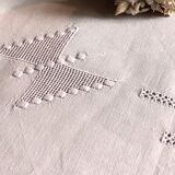 Antique sheet in pure linen tinted in mauve jacana