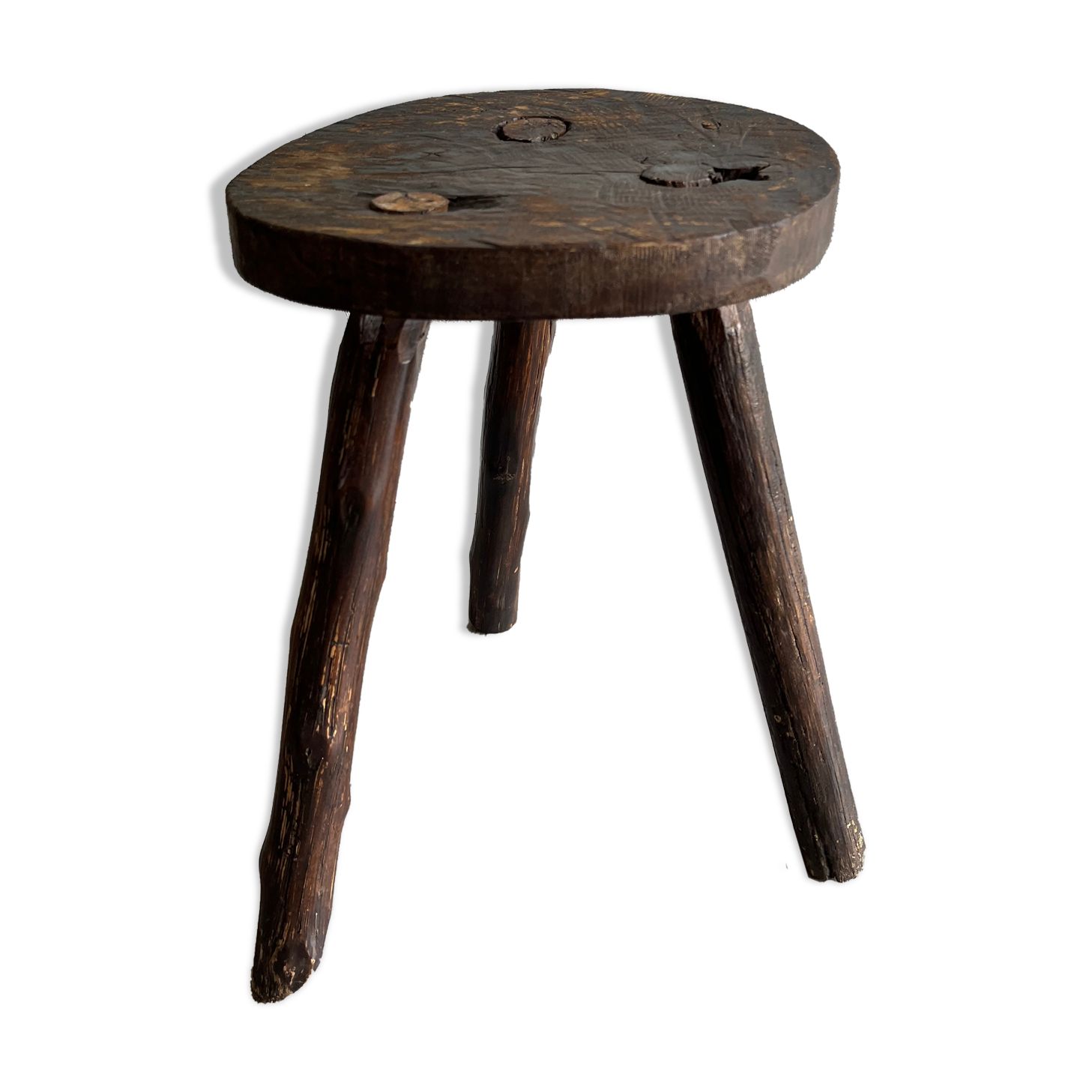 Tabouret tripode bois