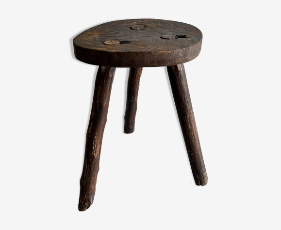 Tabouret tripode bois