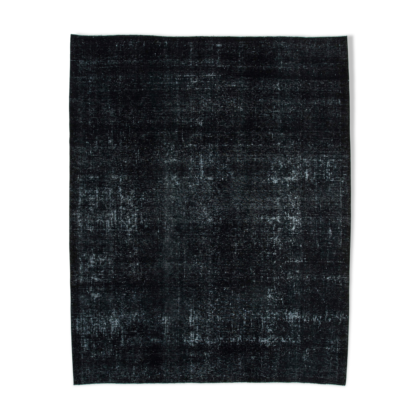 Handwoven Oriental Overdyed 286 cm x 351 cm Black Wool Carpet