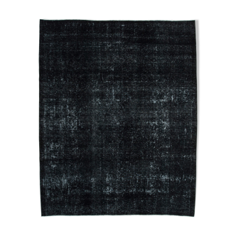 Handwoven Oriental Overdyed 286 cm x 351 cm Black Wool Carpet