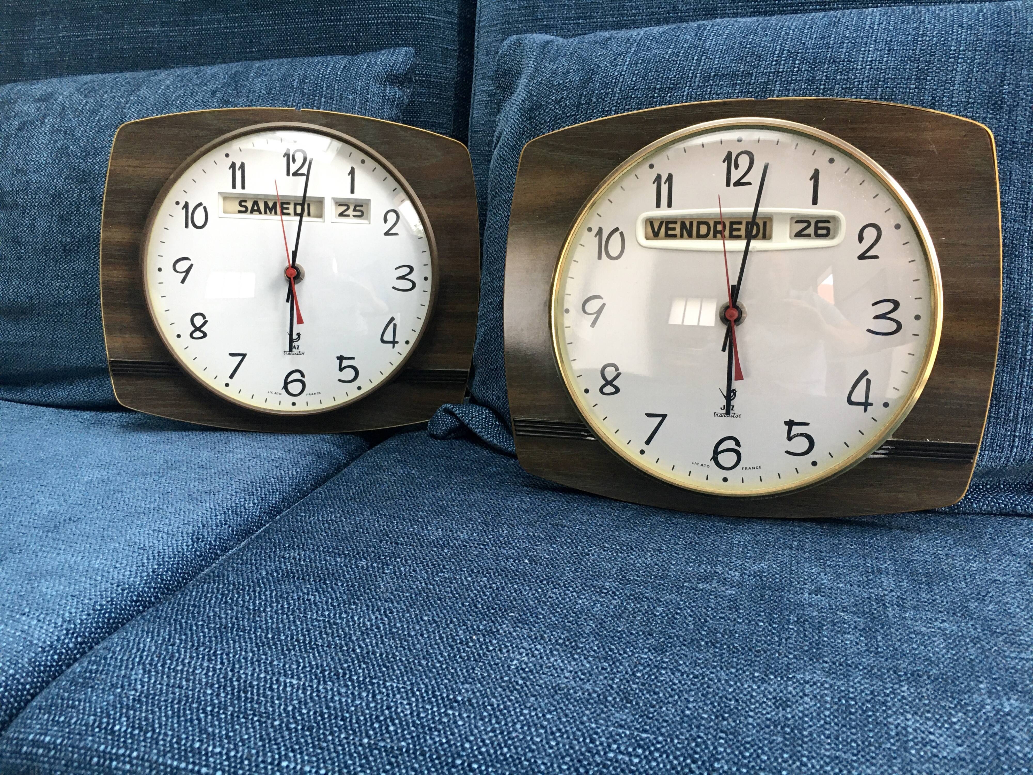 Rare duo of vintage roll clocks JAZ Licato 1960