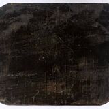 Large Luba Stool Solid Wood Dark Ritual Patina - period: Art Deco