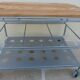 Metallic trolley with wheels, 3 levels with wooden top.