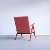 Mid Century Easy Chair Model B 310 Var in Coral Velvet