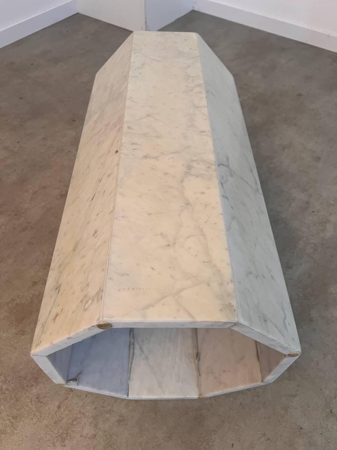 Old vintage Italian design marble table from the 70s