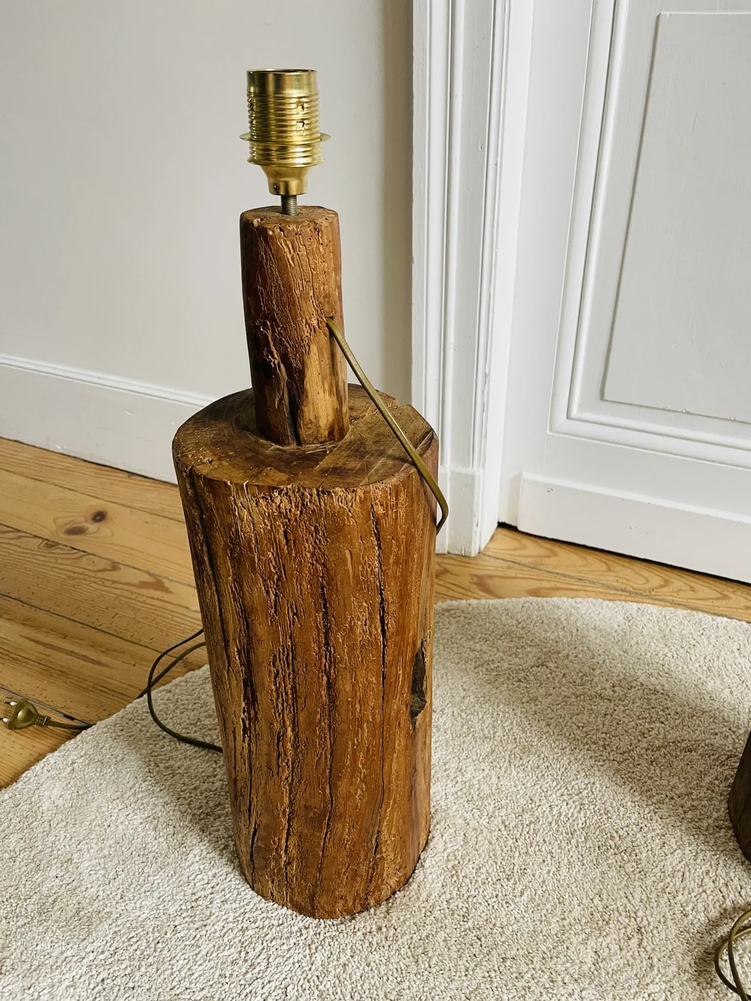 Brutalist wooden lamp