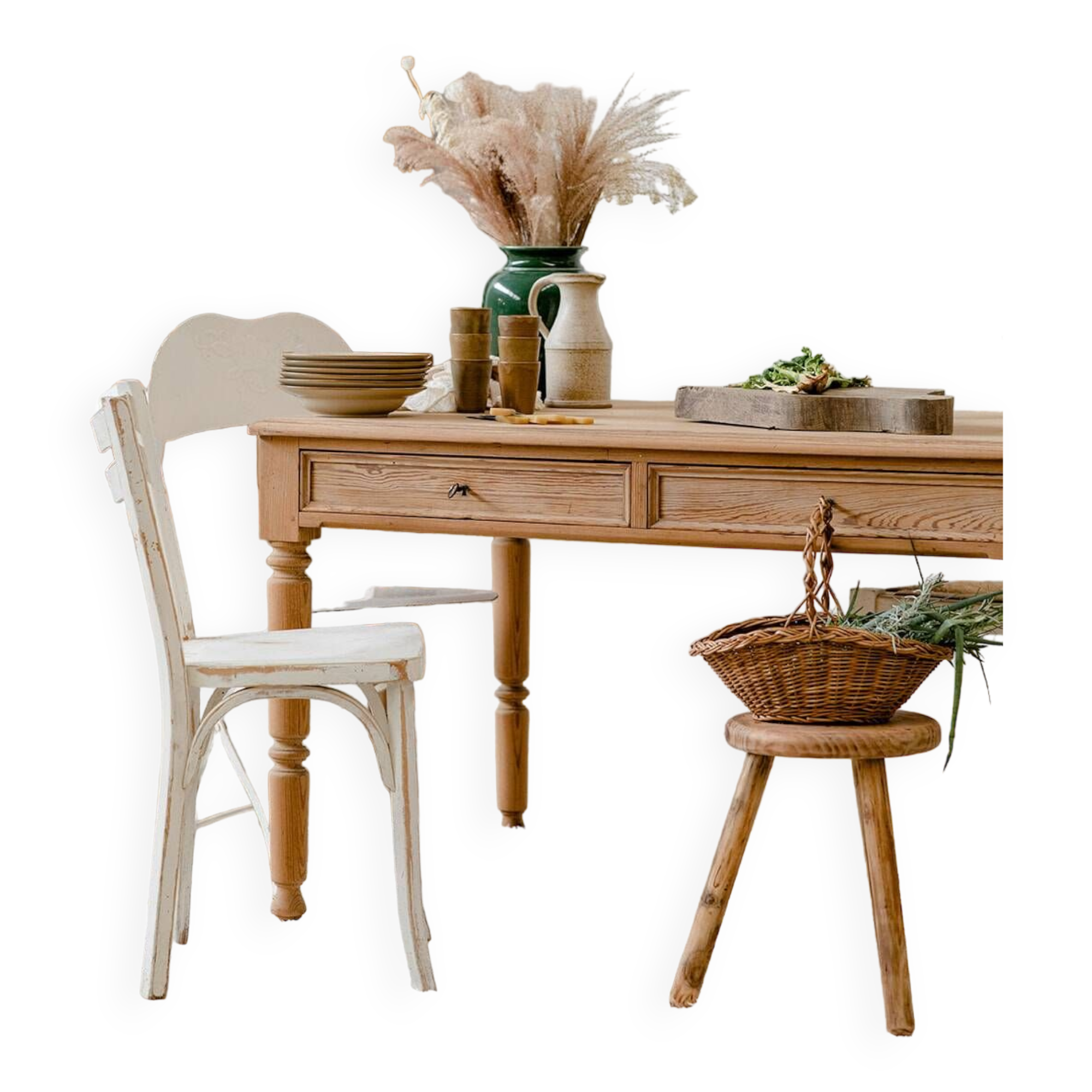 Table / bureau vintage brut