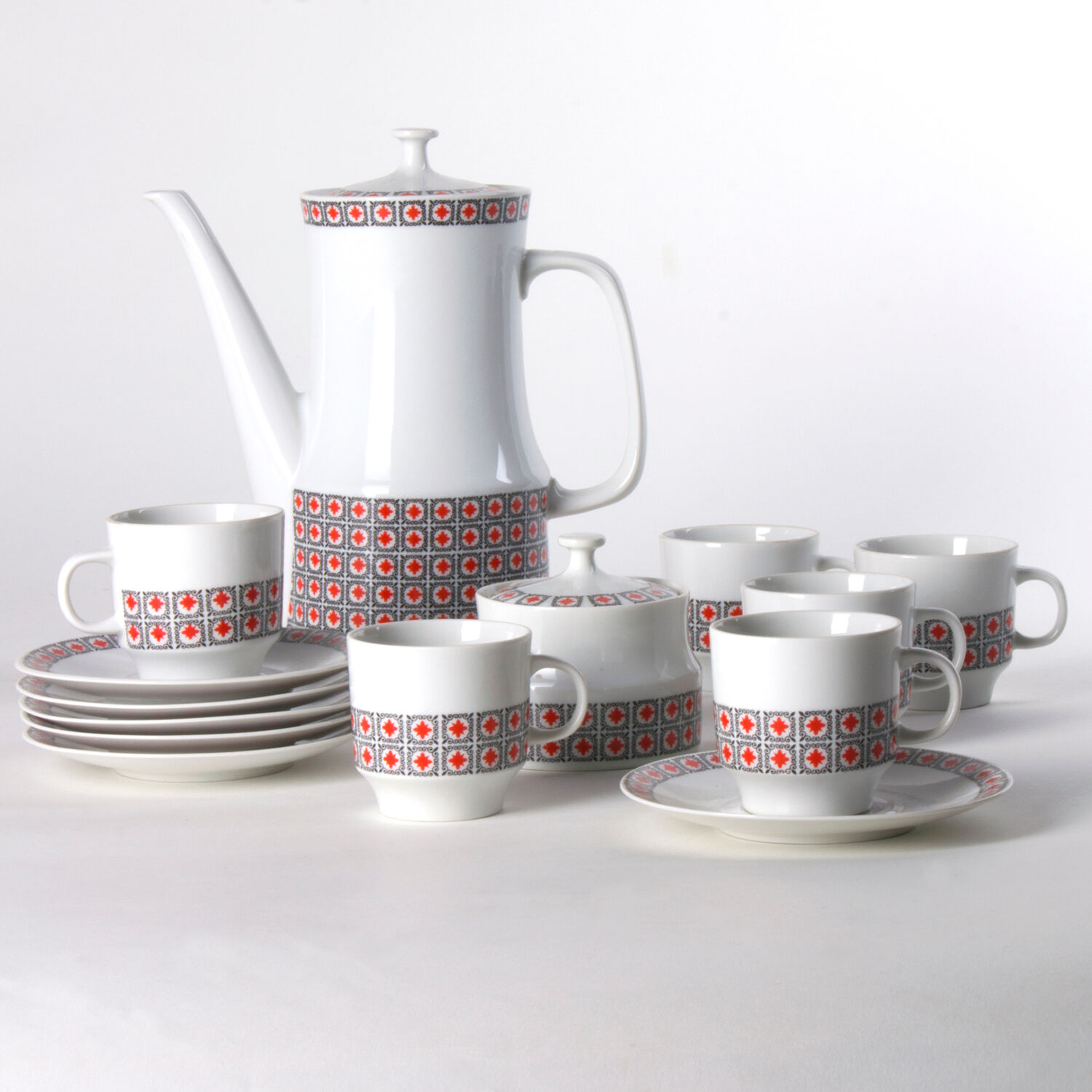 Porcelain coffee set, Czechoslovakia, circa 1960