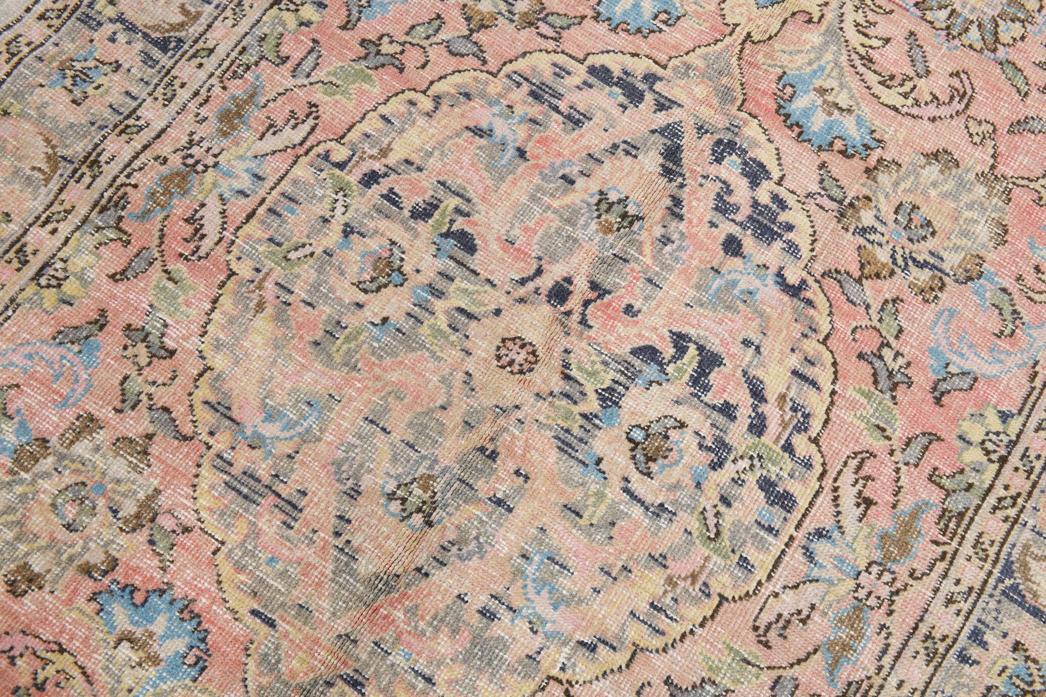 4x8 Pink & Navy Blue Vintage Rug 137x256Cm SK 6302