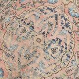 4x8 Pink & Navy Blue Vintage Rug 137x256Cm SK 6302