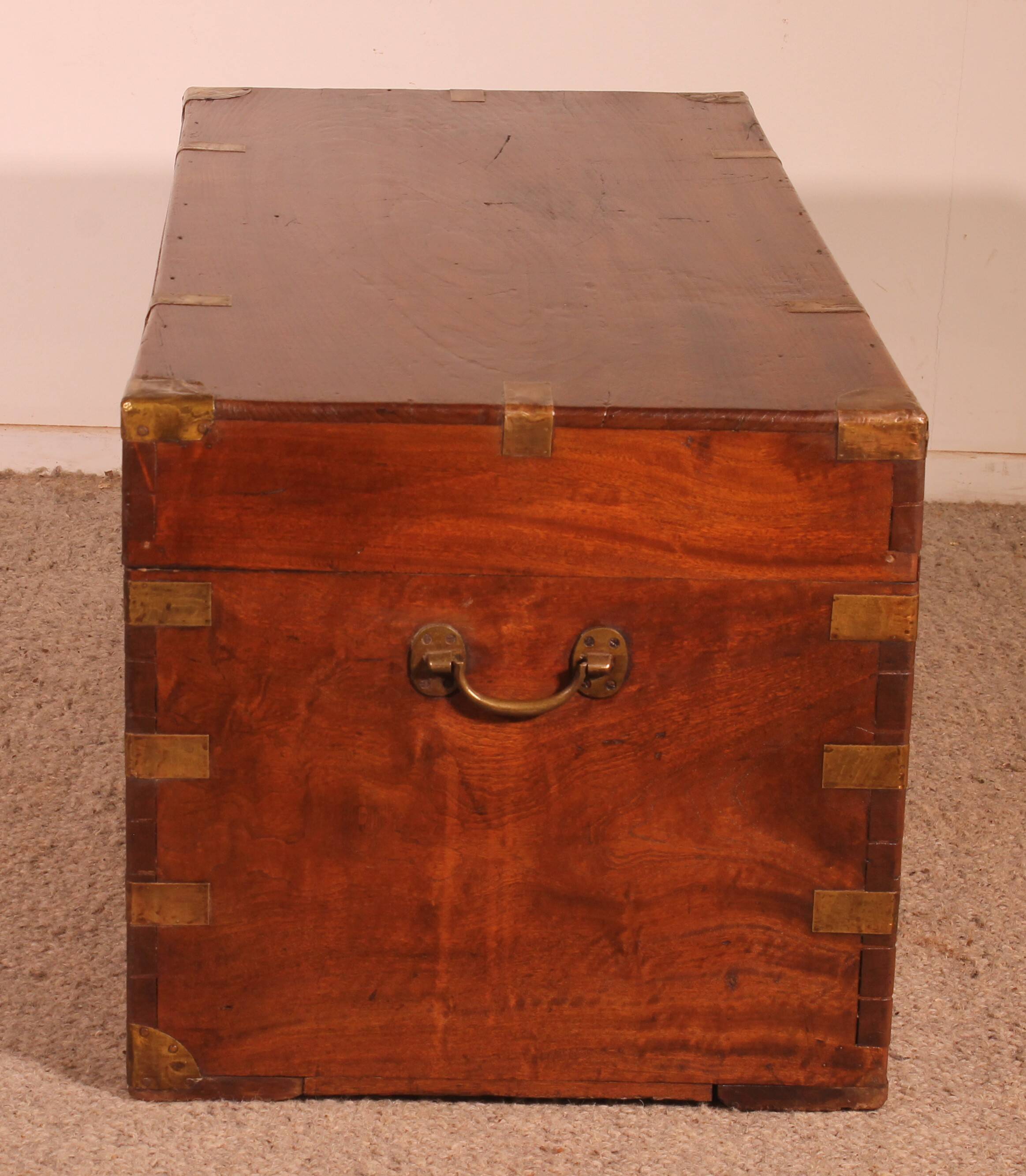 almost a pair of 19th-century marine chests with double locks