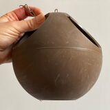 Brown plastic vintage hanging planter / flower pot