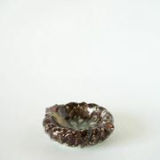 Cendrier en céramique, marron & multicolore, 1970