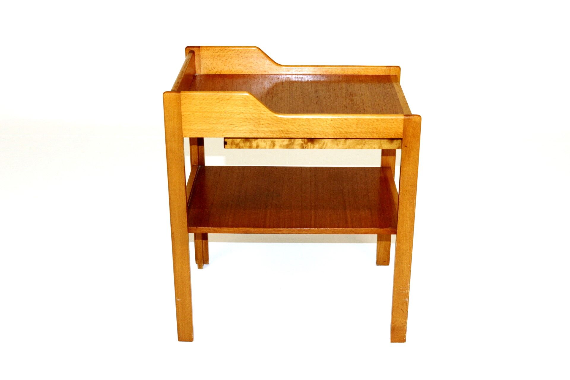 Teak and beech bedside table, C.A. Acking, Bodafors, Sweden, 1959