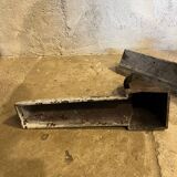 Pair of cast iron andirons with face