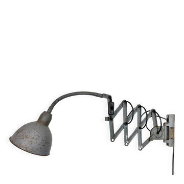 Grey Industrial Gooseneck Scissor Wall Lamp from Elektroinstala, 1960s