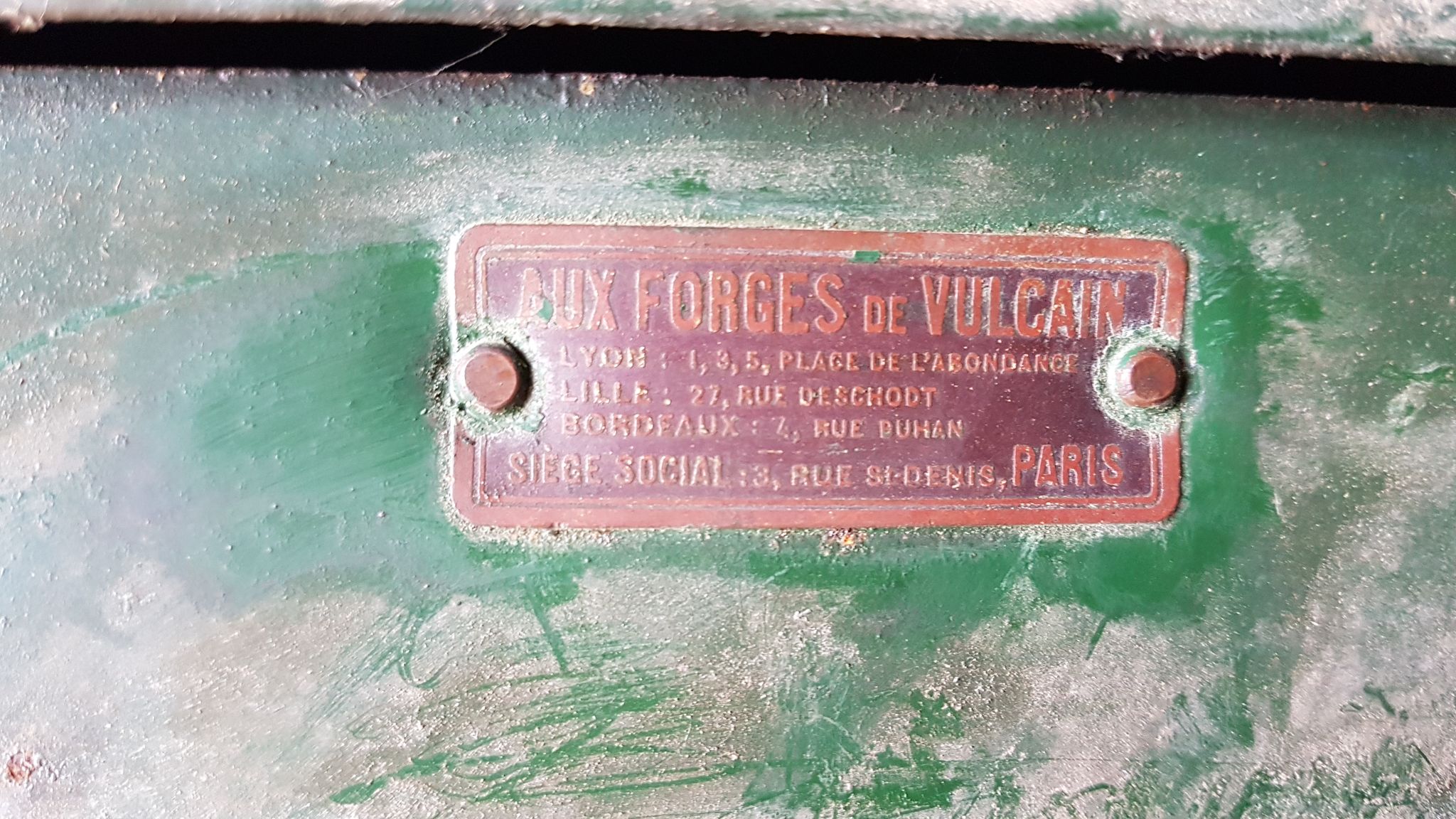 Metal cloakroom 5 lockers 1926 Aux Forges de Vulcain