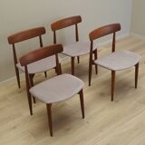 Set of four teak chairs, Danish design, 1960s, designer: H.W. Klein