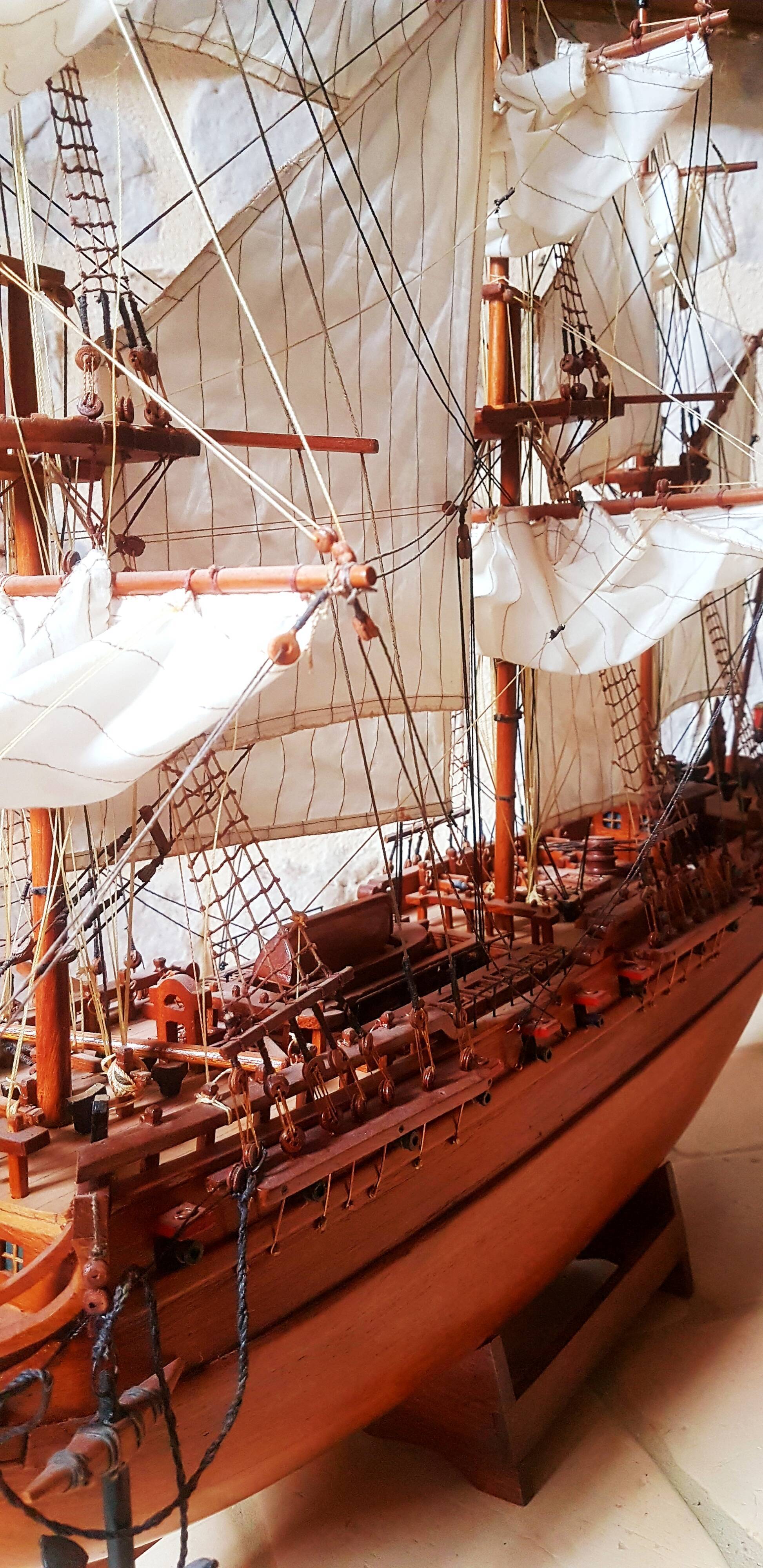 Large wooden boat model