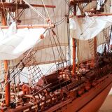 Large wooden boat model