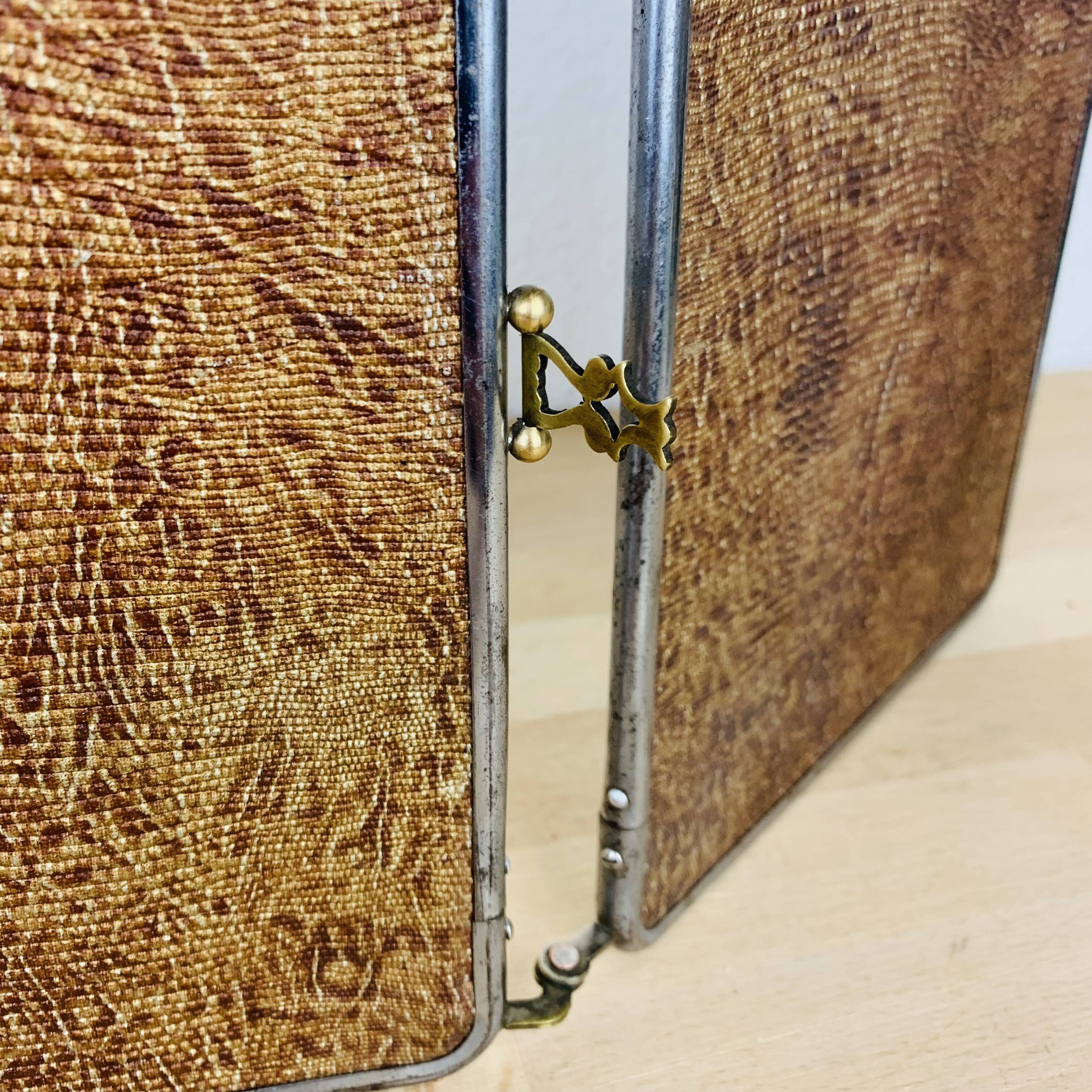 Vintage bevelled glass barber triptych mirror