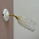 Vintage globe wall lamp in half frosted, half transparent glass