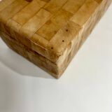 De Sede style storage bench, leather patchwork, 1970s design