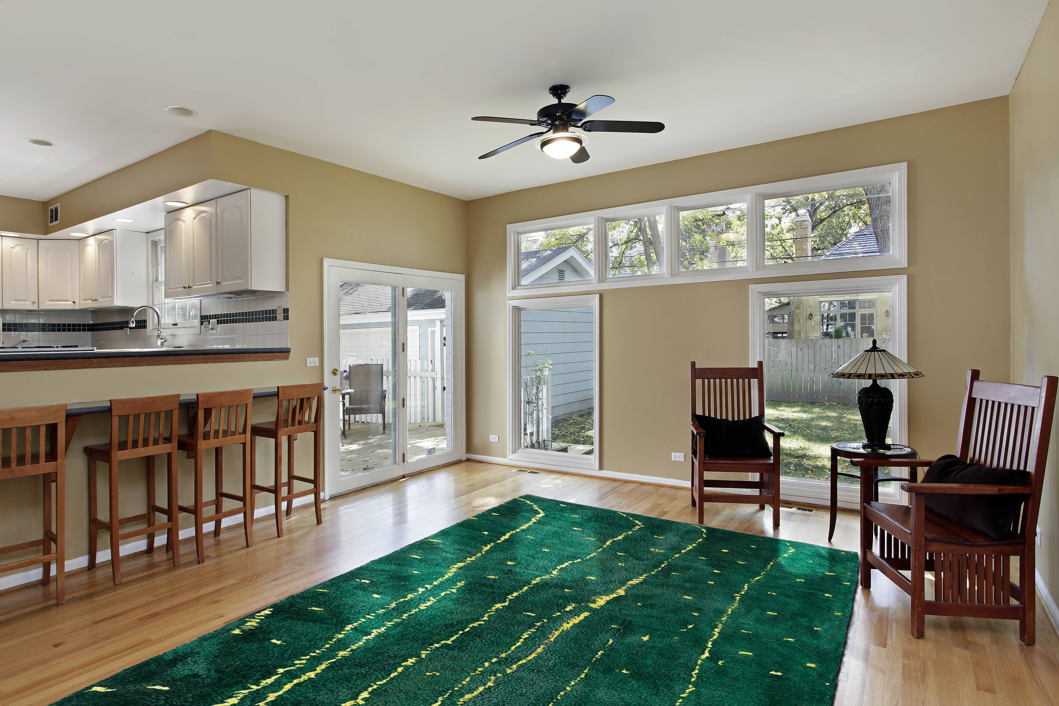 Modern Moroccan carpet green