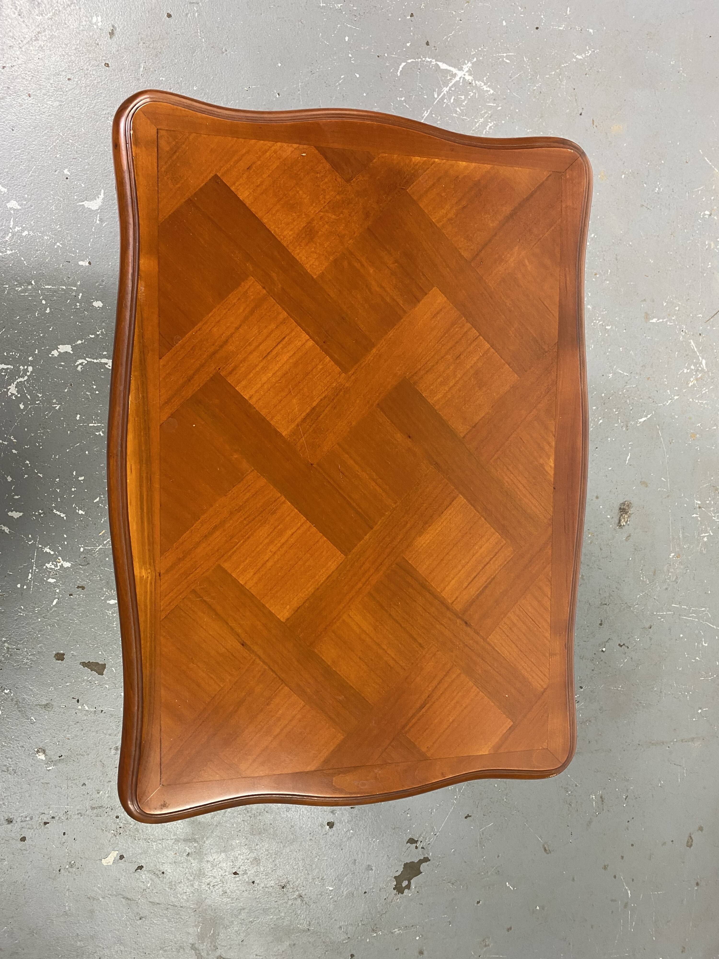 Vintage Louis XV style nesting tables in cherry wood