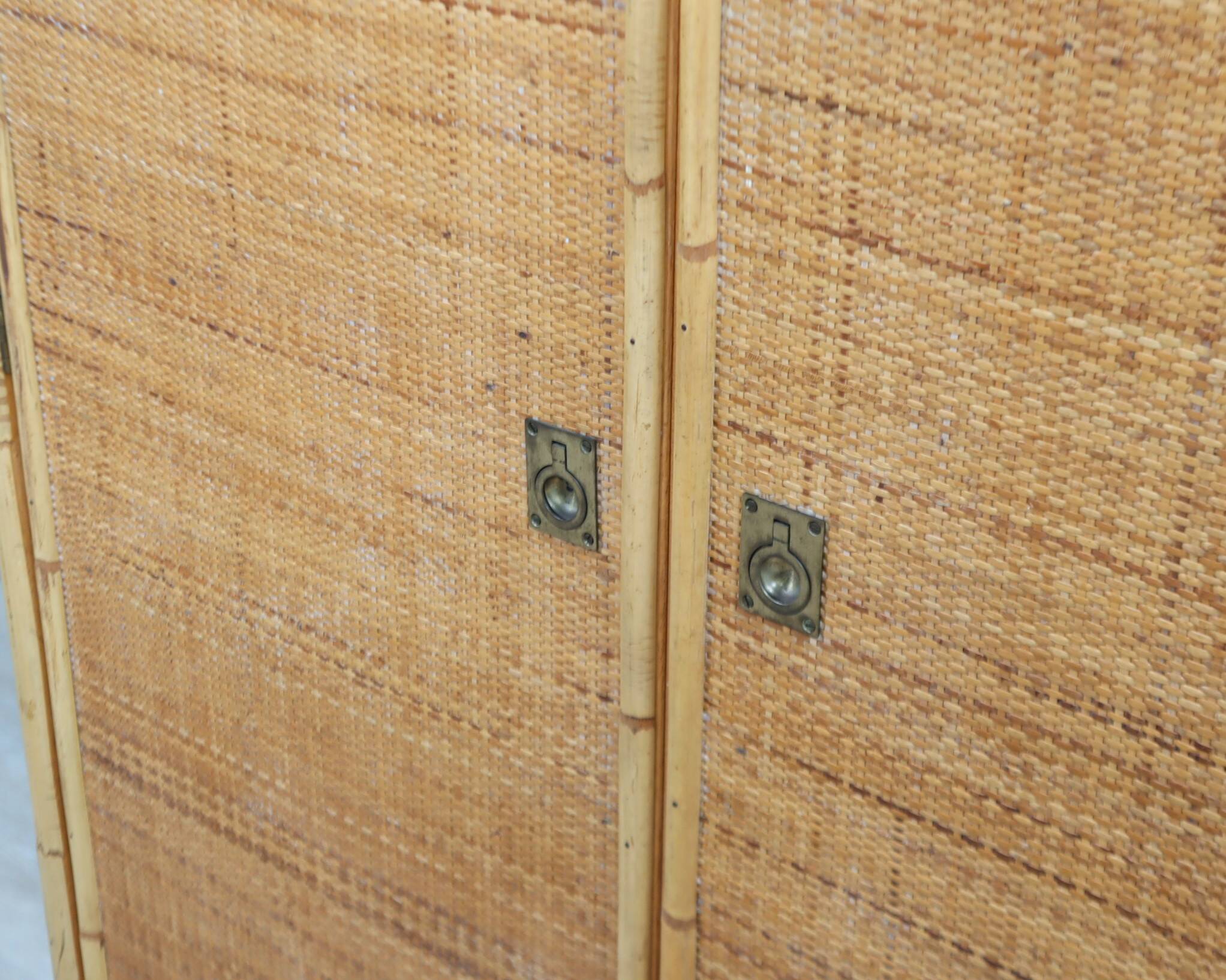 Vintage Dal Vera bamboo & rattan freestanding wardrobe 1970s