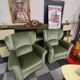 Vintage armchair in light green fabric from the 70s