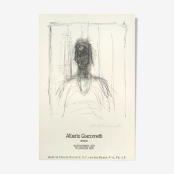 Lithograph offset of a drawing, Alberto Giacometti 1975
