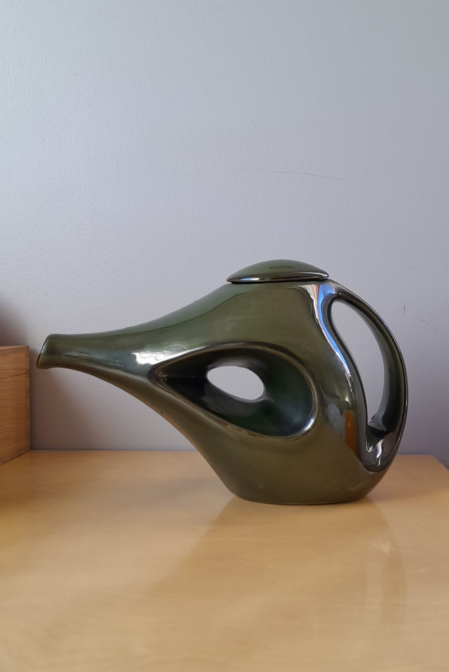 Openwork green teapot 1960