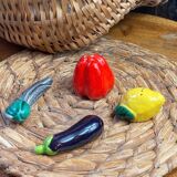 Salt and pepper shakers vegetable ceramic Vallauris
