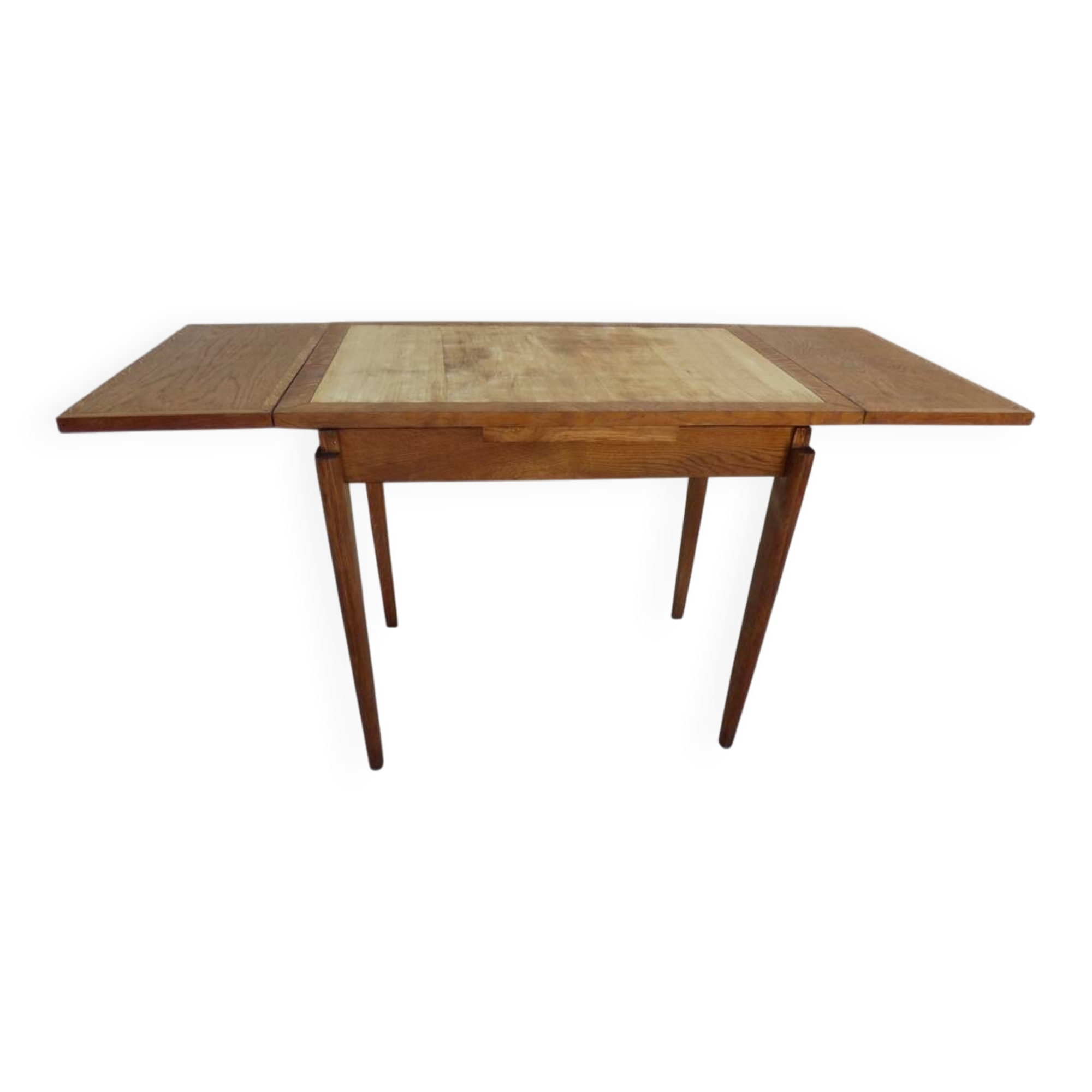 Italian wooden table with 2 extensions from 90 cm to 150 cm, completely restored