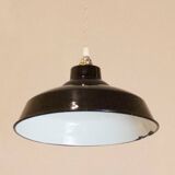 Black Industrial Pendant Lamp, 1950's, Spain