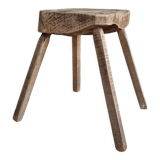 Antique stool rustic side table oak wood