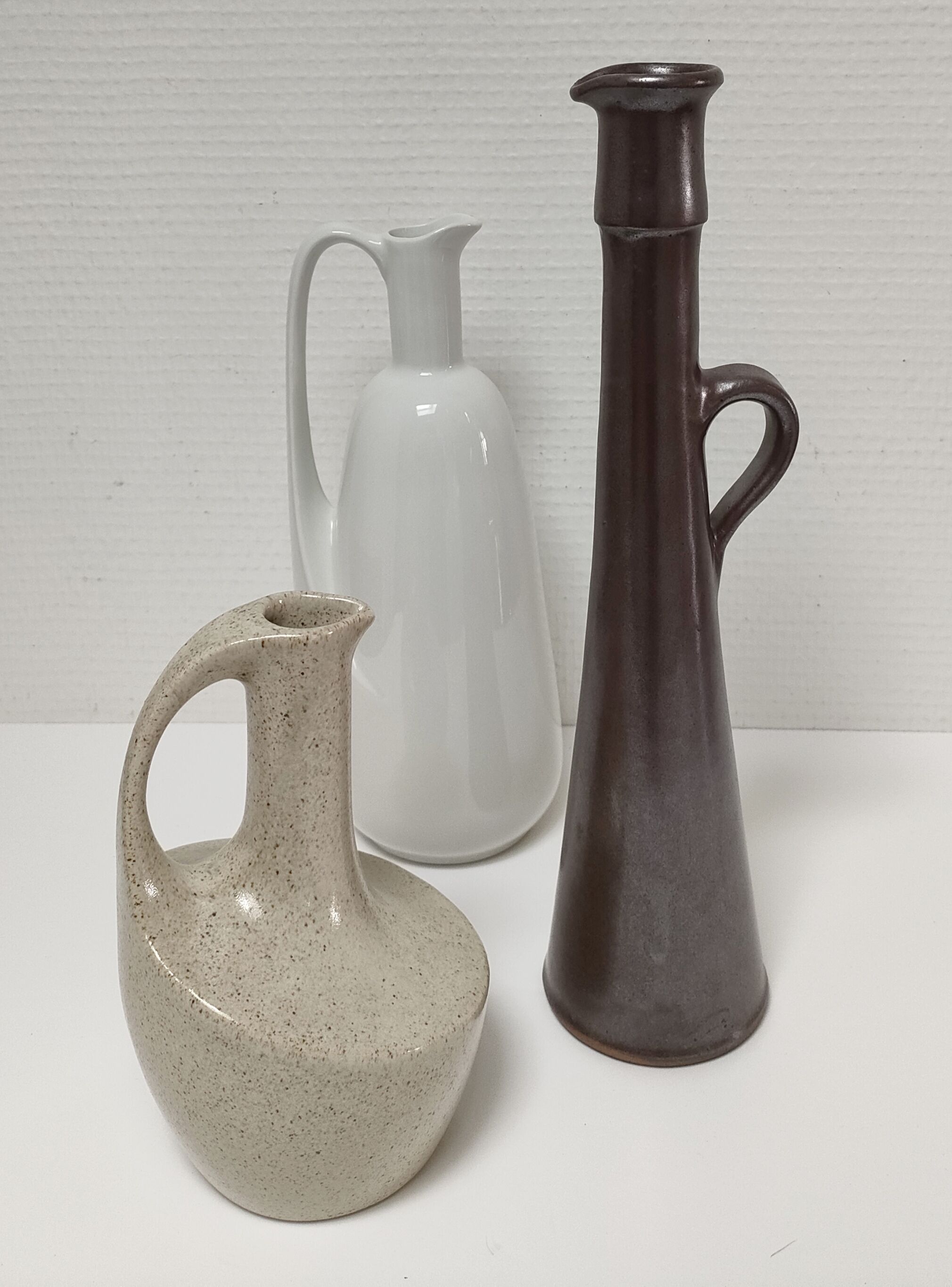 Trois vases céramique grès porcelaine vintage