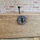 Solid teak coat hook with 4 double cast iron hooks