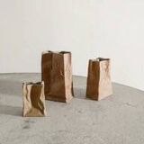 Set of Three Finnish Mid Century Tapio Wirkkala "Paper Bag" Vases, 1970s