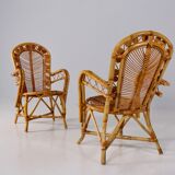 2 fauteuils bambou “wicker chairs”