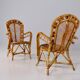 2 bamboo armchairs "wicker chairs"