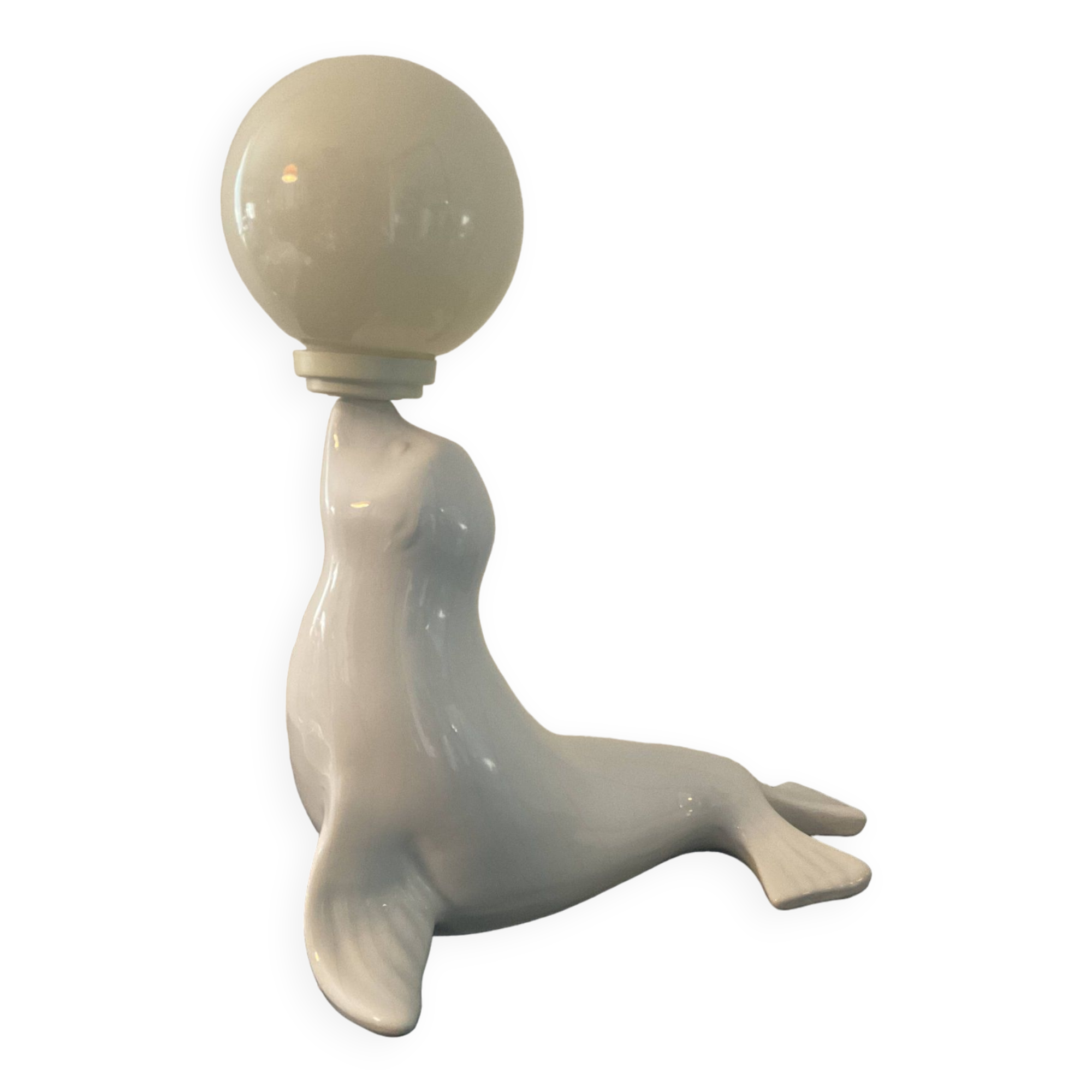 Lampe Otarie vintage en céramique de Delfts années 60